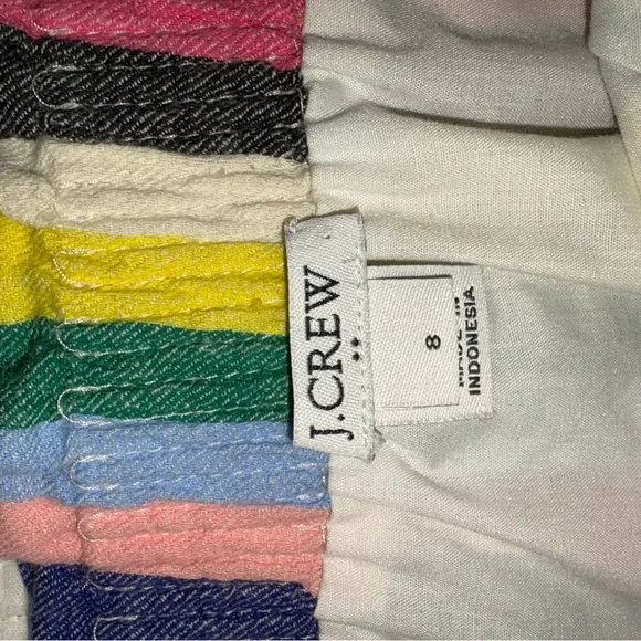 J. Crew Preppy Stripe  Linen / Cotton  Rainbow Striped skirt Size 8 - Picture 5 of 12
